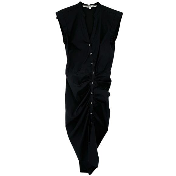 VERONICA BEARD Ruched Shirt Dress 0 - Picture 4 of 9